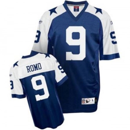 Cowboys #9 Tony Romo Blue Throwback Stitched Youth NFL Jersey