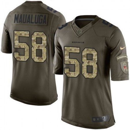 Nike Bengals #58 Rey Maualuga Green Youth Stitched NFL Limited Salute to Service Jersey