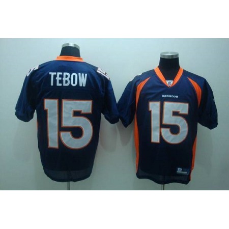 Broncos #15 Tim Tebow Blue Stitched Youth NFL Jersey