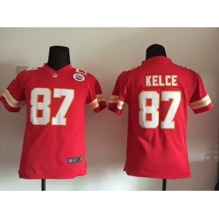 Nike Chiefs #87 Travis Kelce Red Team Color Youth Stitched NFL Elite Jersey