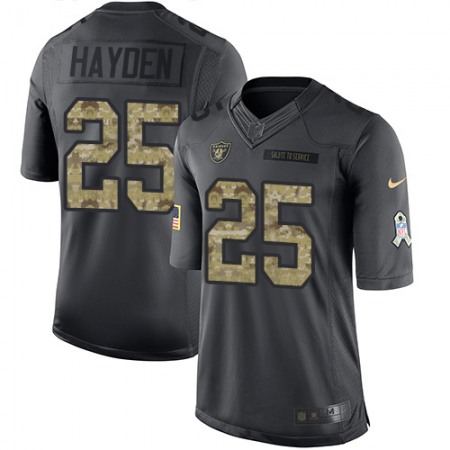 Nike Raiders #25 D.J. Hayden Black Youth Stitched NFL Limited 2016 Salute to Service Jersey