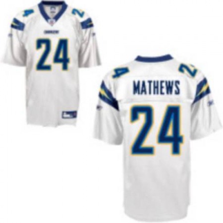 Chargers #24 Ryan Mathews White Stitched Youth NFL Jersey