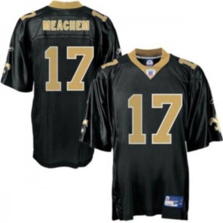 Saints #17 Robert Meachem Black Stitched Youth NFL Jersey