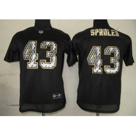 Sideline Black United Saints #43 Darren Sproles Black Stitched Youth NFL Jersey