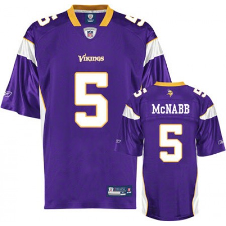 Vikings #5 Donovan Mcnabb Purple Stitched Youth NFL Jersey
