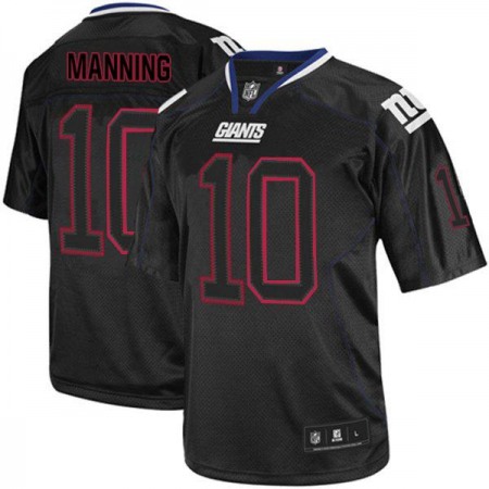 Giants #10 Eli Manning Lights Out Black Stitched Youth NFL Jersey