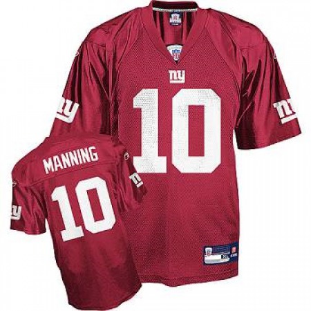 Giants #10 Eli Manning Red Stitched Youth NFL Jersey
