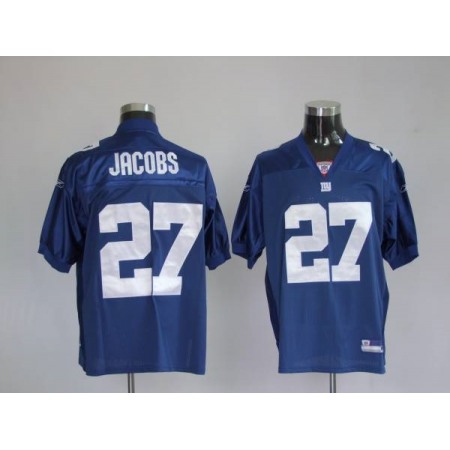 Giants #27 Brandon Jacobs Blue Stitched Youth NFL Jersey