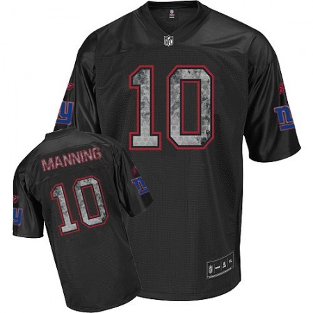 Sideline Black United Giants #10 Eli Manning Black Stitched Youth NFL Jersey