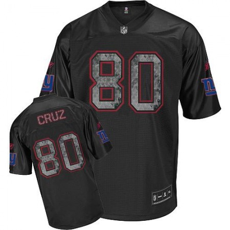 Sideline Black United Giants #80 Victor Cruz Black Stitched Youth NFL Jersey