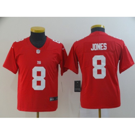 Youth New York Giants #8 Daniel Jones Red Inverted Legend Stitched NFL Jersey