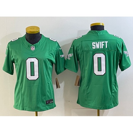 Youth Philadelphia Eagles #0 D'andre Swift Green 2023 F.U.S.E. Stitched Football Jersey