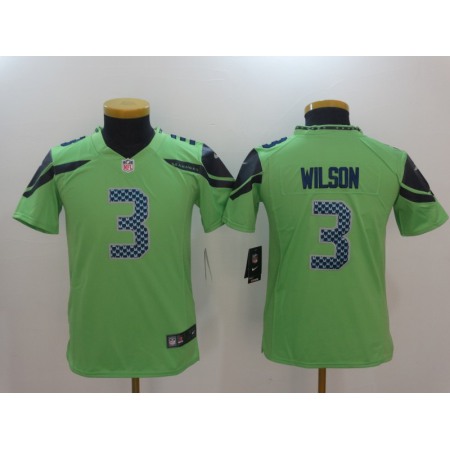Youth Seattle Seahawks #3 Russell Wilson Green Vapor Untouchable L Limited Stitched NFL Jersey