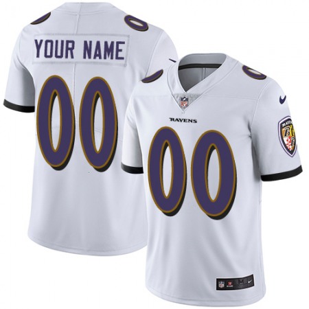 Youth Baltimore Ravens ACTIVE PLAYER Custom White Vapor Untouchable Limited Stitched Jersey