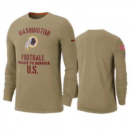 Men's Washington Redskins Tan 2019 Salute to Service Sideline Performance Long Sleeve Shirt