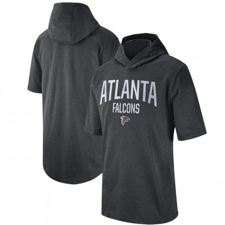 Men's Atlanta Falcons Heathered Charcoal Sideline Training Hoodie Performance T-Shirt