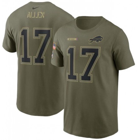 Men's Buffalo Bills #17 Josh Allen 2021 Olive Salute To Service Legend Performance T-Shirt