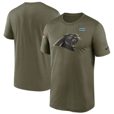 Men's Carolina Panthers 2021 Olive Salute To Service Legend Performance T-Shirt