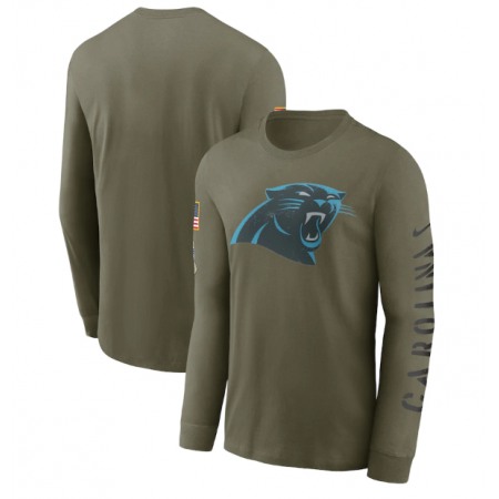 Men's Carolina Panthers Olive 2022 Salute to Service Long Sleeve T-Shirt