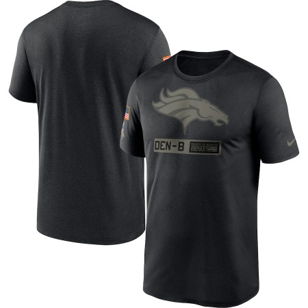 Men's Denver Broncos 2020 Black Salute To Service Performance T-Shirt