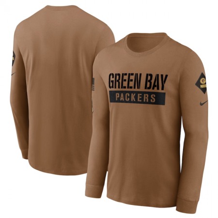 Men's Green Bay Packers 2023 Brown Salute To Service Long Sleeve T-Shirt