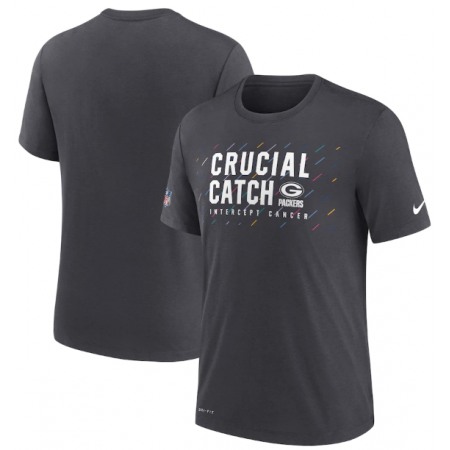 Men's Green Bay Packers Charcoal 2021 Crucial Catch Performance T-Shirt