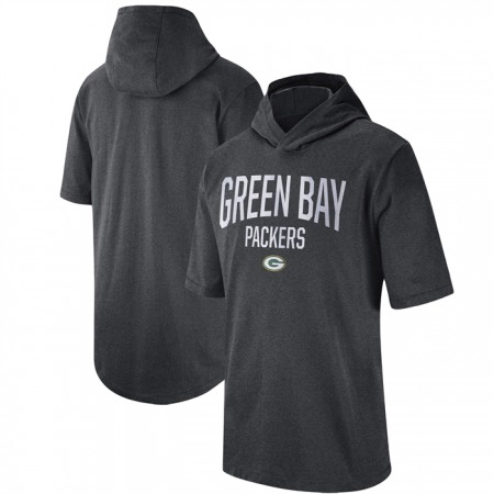 Men's Green Bay Packers Heathered Charcoal Sideline Training Hoodie Performance T-Shirt