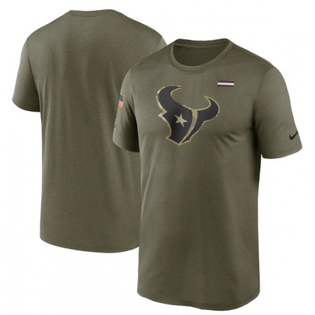 Men's Houston Texans 2021 Olive Salute To Service Legend Performance T-Shirt
