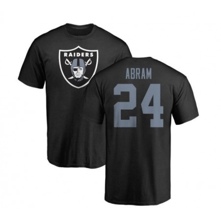 Men's Las Vegas Raiders #24 Johnathan Abram Black T-Shirt