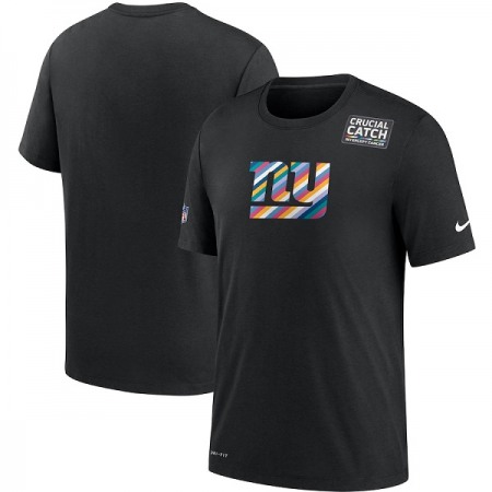 Men's New York Giants 2020 Black Sideline Crucial Catch Performance T-Shirt