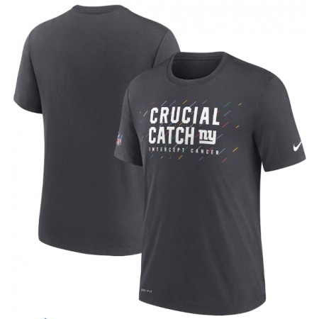 Men's New York Giants Charcoal 2021 Crucial Catch Performance T-Shirt