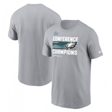 Men's Philadelphia Eagles Gray 2022 NFC Champions Locker Room Trophy Collection T-Shirt