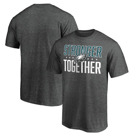 Men's Philadelphia Eagles Heather Charcoal Stronger Together T-Shirt