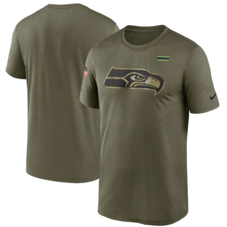 Men's Seattle Seahawks 2021 Olive Salute To Service Legend Performance T-Shirt