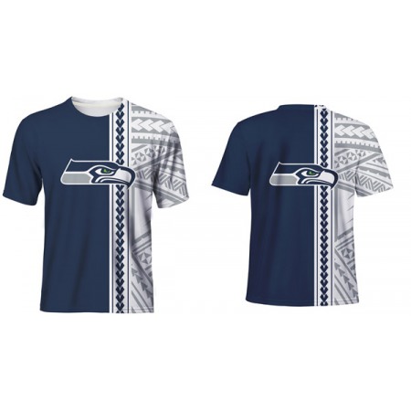 Men's Seattle Seahawks Navy/White T-Shirt