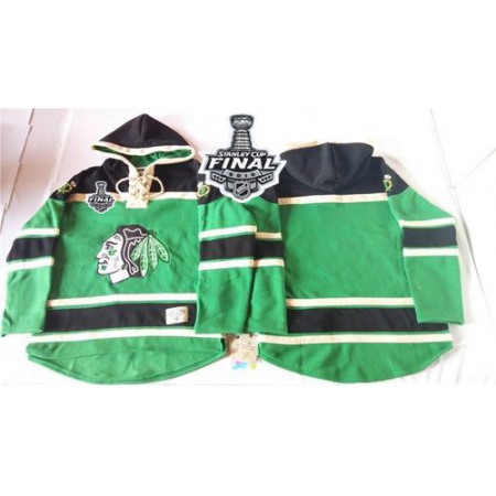 Blackhawks Blank Green St. Patrick's Day McNary Lace Hoodie 2015 Stanley Cup Stitched NHL Jersey