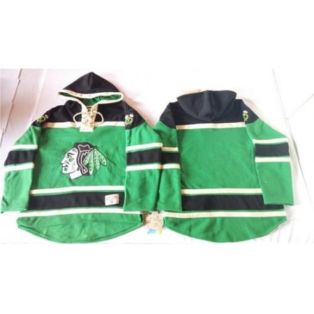 Blackhawks Blank Green St. Patrick's Day McNary Lace Hoodie Stitched NHL Jersey
