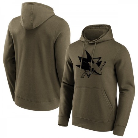 Men's San Jose Sharks Khaki Iconic Preferred Logo Graphic Hoodie