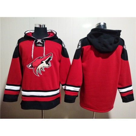 Arizona Coyotes Blank Red Ageless Must-Have Lace-Up Pullover Hoodie