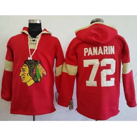 Blackhawks #72 Artemi Panarin Red Pullover Hoodie Stitched NHL Jersey
