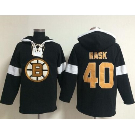 Bruins #40 Tuukka Rask Black NHL Pullover Hoodie