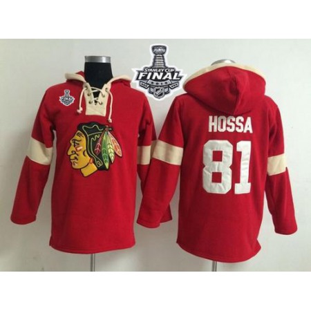 Chicago Blackhawks #81 Marian Hossa Red 2015 Stanley Cup Pullover NHL Hoodie