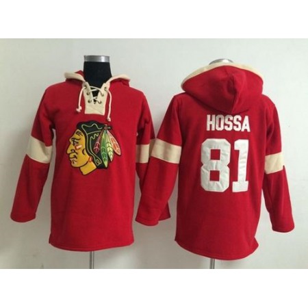 Chicago Blackhawks #81 Marian Hossa Red Pullover NHL Hoodie