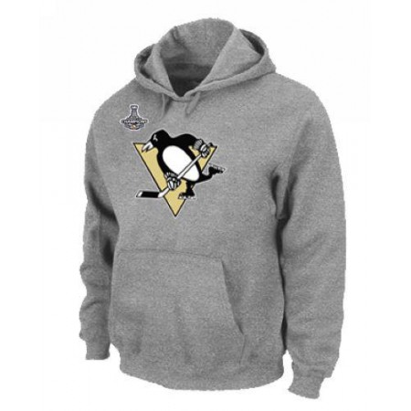 NHL Pittsburgh Penguins Big & Tall Logo Pullover 2016 Stanley Cup Champions Hoodie Grey