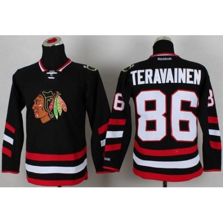 Blackhawks #86 Teuvo Teravainen Black 2014 Stadium Series Stitched Youth NHL Jersey