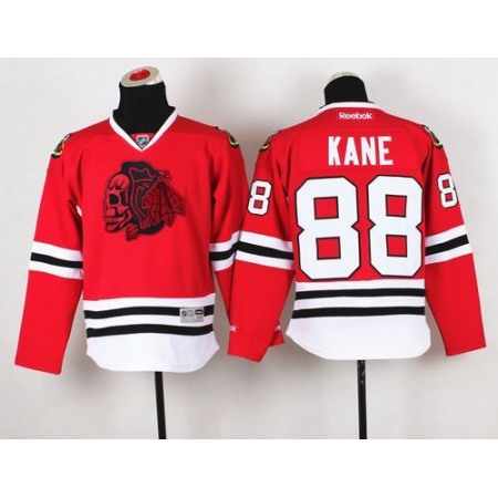Blackhawks #88 Patrick Kane Red(Red Skull) Stitched Youth NHL Jersey