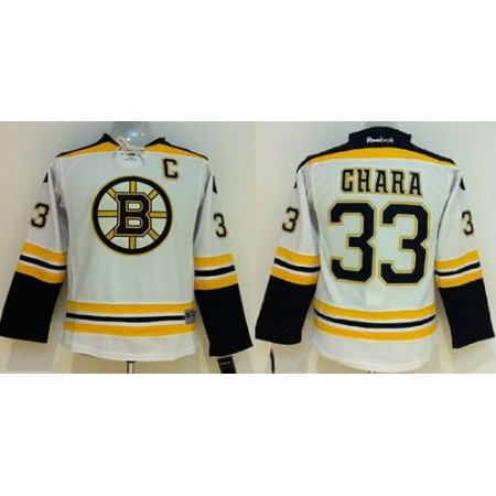 Bruins #33 Zdeno Chara White Youth Stitched NHL Jersey