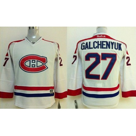 Canadiens #27 Alex Galchenyuk White Stitched Youth NHL Jersey