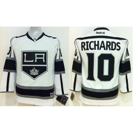 Kings #10 Mike Richards White Road Stitched Youth NHL Jersey