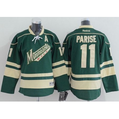 Wild #11 Zach Parise Green Stitched Youth NHL Jersey